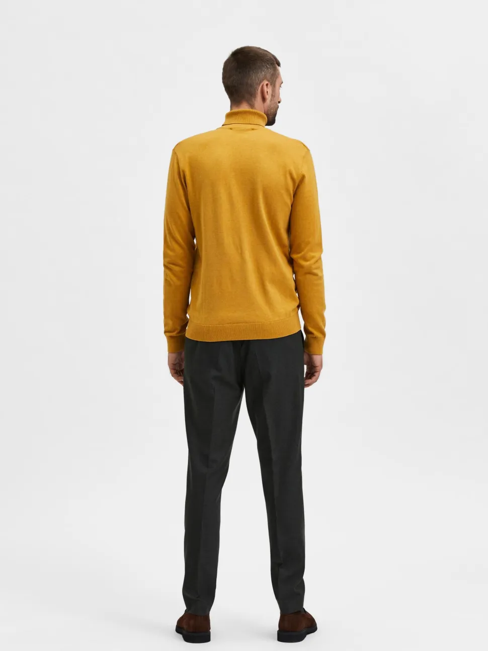 Selected, Miesten Pooloneule, Berg Roll Neck Keltainen