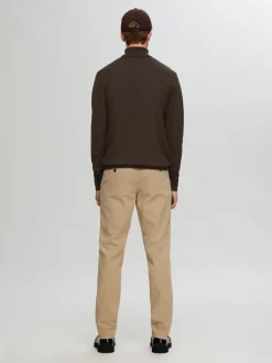 Selected, Miesten Pooloneule, Berg Roll Neck Tummanruskea