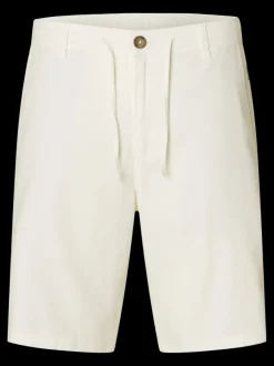 Selected miesten shortsit, COMFORT BRODY LINEN SHORTS Valkoinen