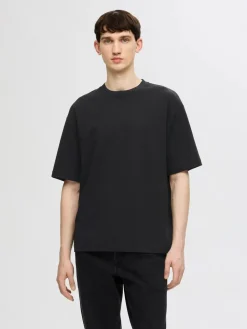 Selected miesten t-paita, LOOSE OSCAR SS O-NECK Black