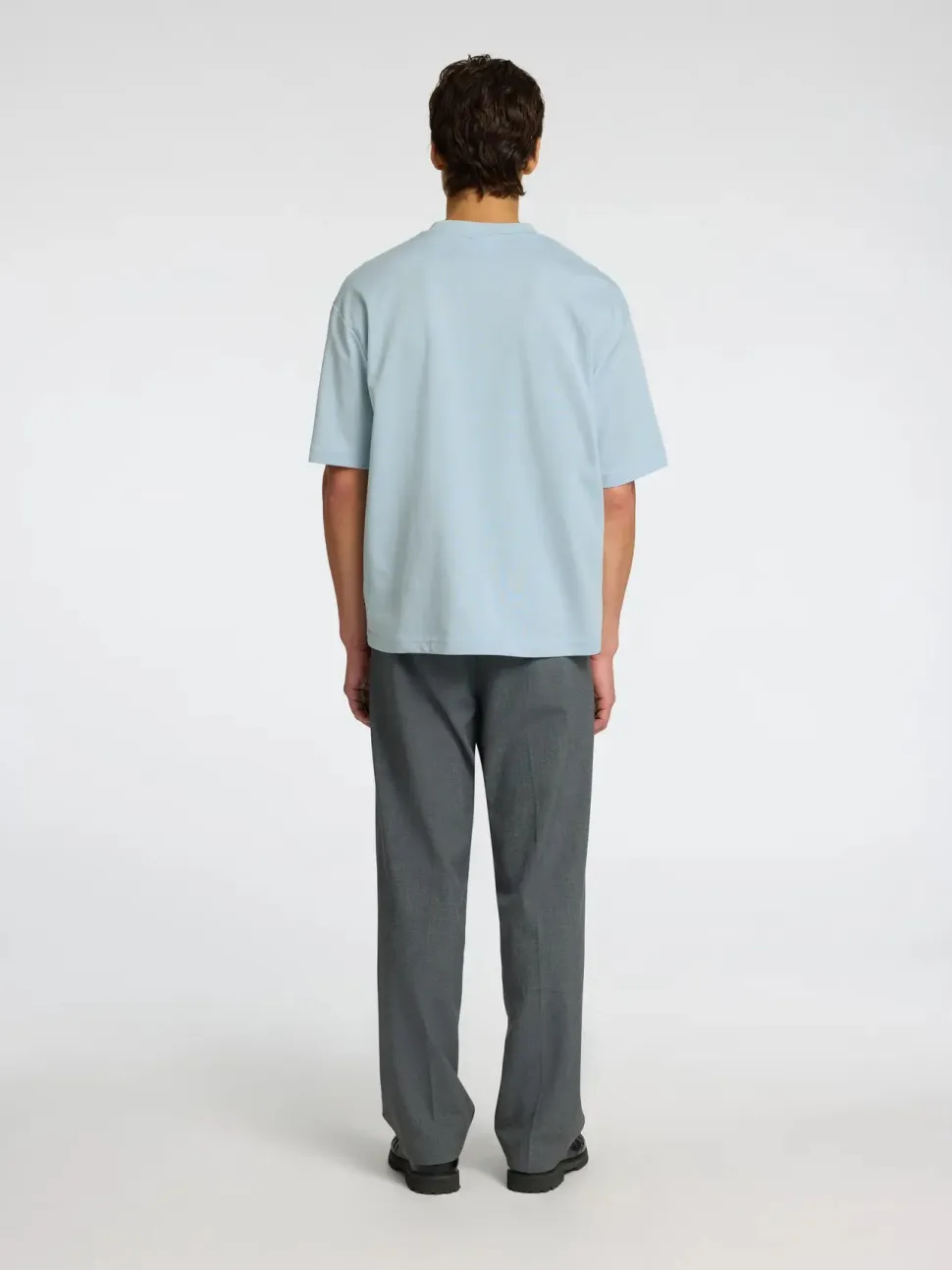 Selected miesten t-paita, LOOSE OSCAR SS O-NECK Vaaleansininen