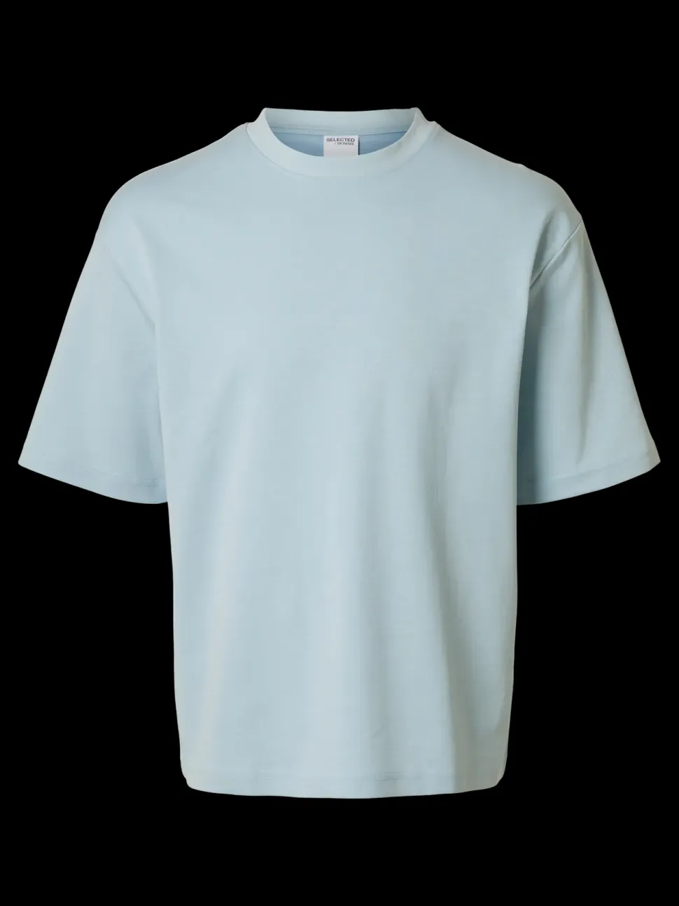 Selected miesten t-paita, LOOSE OSCAR SS O-NECK Vaaleansininen