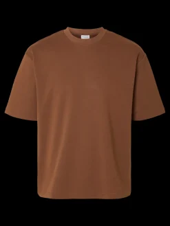 Selected miesten t-paita, LOOSE OSCAR SS O-NECK Soft Silt