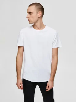 Selected, Miesten T-Paita, New Pima SS O-Neck Valkoinen