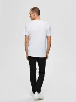 Selected, Miesten T-Paita, New Pima SS O-Neck Valkoinen