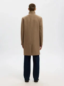 Selected miesten villakangastakki, SLHRAINAR WOOL BLEND COAT Fallen Rock