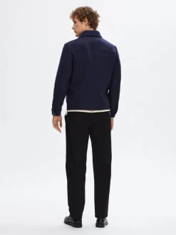 Selected Miesten Villakangastakki, FILIP WOOL JACKET Tummansininen