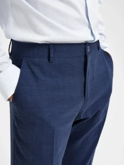 Selected pellavahousut, OASIS LINEN TROUSER Tummansininen