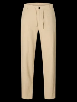 Selected pellavahousut, SLIM TAPE BRODY LINEN PANT Incense Mixed W. Oatmeal