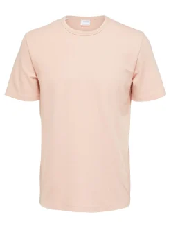 Selected t-paita, JOSEPH PIQUE SS O-NECK Persikka