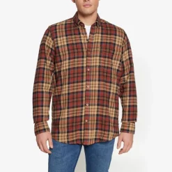 Signal miesten kauluspaita BRUCESI CHECK, ruskea ruutu