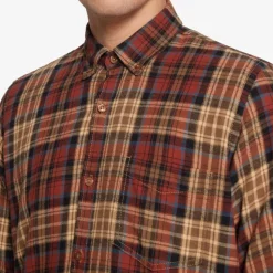 Signal miesten kauluspaita BRUCESI CHECK, ruskea ruutu