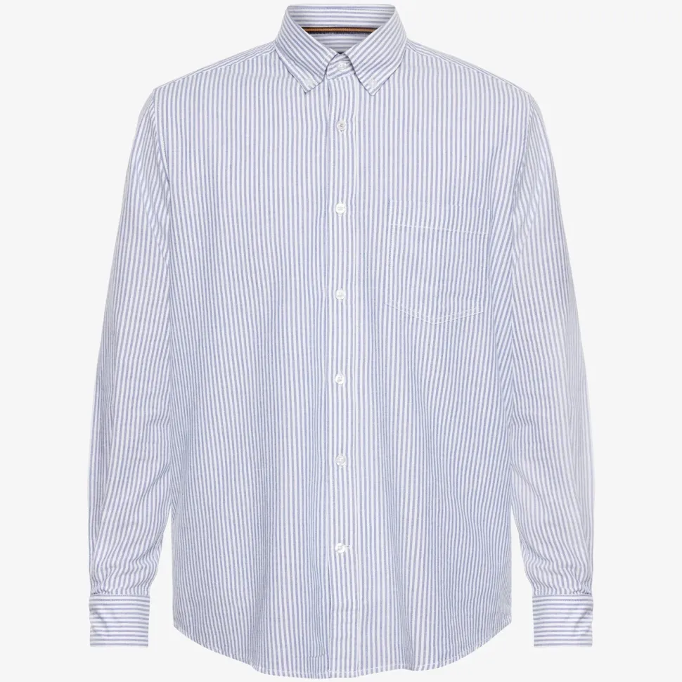 Signal Miesten Kauluspaita, SCOTTSIG OXFORD Raidallinen Sininen