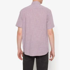 Signal miesten lyhythihainen kauluspaita, PITT STRUCTURE Kuosi, Punainen