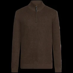 Signal miesten neulepusero KEANUSI STRUCTURE HALFZIP, tummanruskea