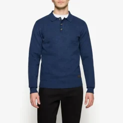 Signal miesten neulepusero Klassi Structure Polo, tummansininen