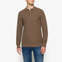 Signal miesten neulepusero Klassi Structure Polo, kaakaonruskea