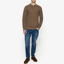 Signal miesten neulepusero Klassi Structure Polo, kaakaonruskea