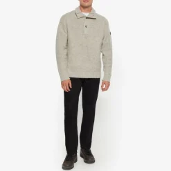 Signal Miesten Neulepusero, AMADEUSSI DONEGAL BUTTON Luonnonvalkoinen