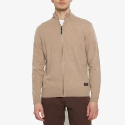 Signal Miesten Neuletakki, RUIS ZIP CARDIGAN LAMBSWOOL Beige
