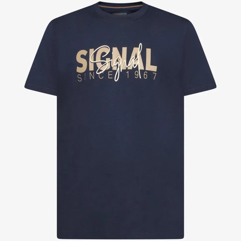 Signal miesten t-paita, OWEN PRINT TEE Tummansininen