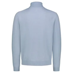 Sinnuu Miehet Pooloneule Rollneck Fine, Made in Italy vaaleansininen