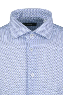 Sinnuu Miesten Kauluspaita, Technical Performance Shirt LS, Sininen Kuosi