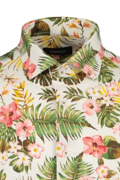 Sinnuu Miesten Kauluspaita, Technical Performance Shirt SS California, Vihreä Monivärinenkuosi