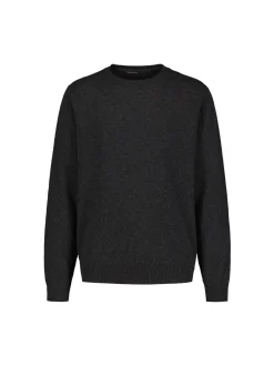 Sinnuu Miesten Neule CREW FINE MERINO WOOL MADE IN ITALY Tummanharmaa