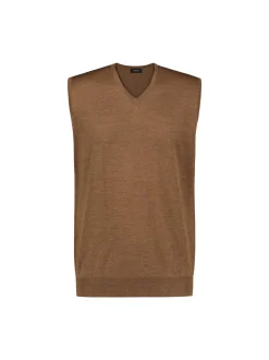 Sinnuu Miesten Neuleliivi Merino Vest V-Neck Beige