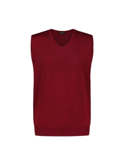 Sinnuu Miesten Neuleliivi Merino Vest V-Neck Viininpunainen