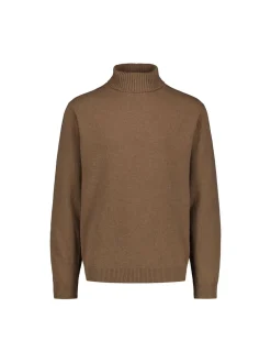 Sinnuu Miesten Neulepoolo ROLLNECK FINE MERINO WOOL MADE IN ITALY Beige