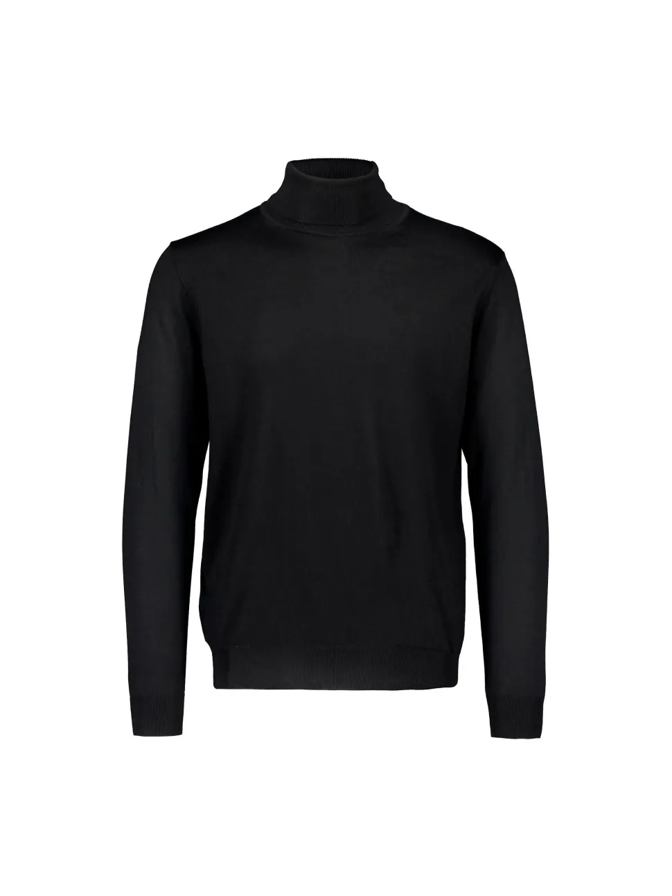 Sinnuu miesten pooloneule Rollneck Merino Wool Made in Italy, musta