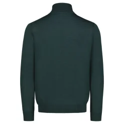 Sinnuu miesten pooloneule Rollneck Merino Wool Made in Italy, tummanvihreä
