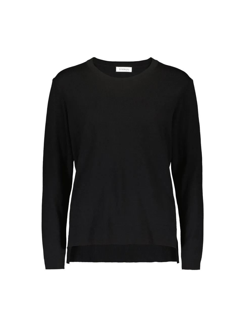 Sinnuu Naisten Neule, Sinnuu W Round Neck 100% Merino E.Fine Musta