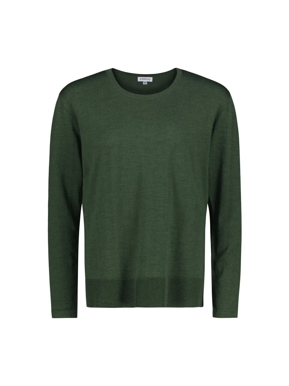 Sinnuu naisten neulepusero Laura merinoneule, tummanvihreä