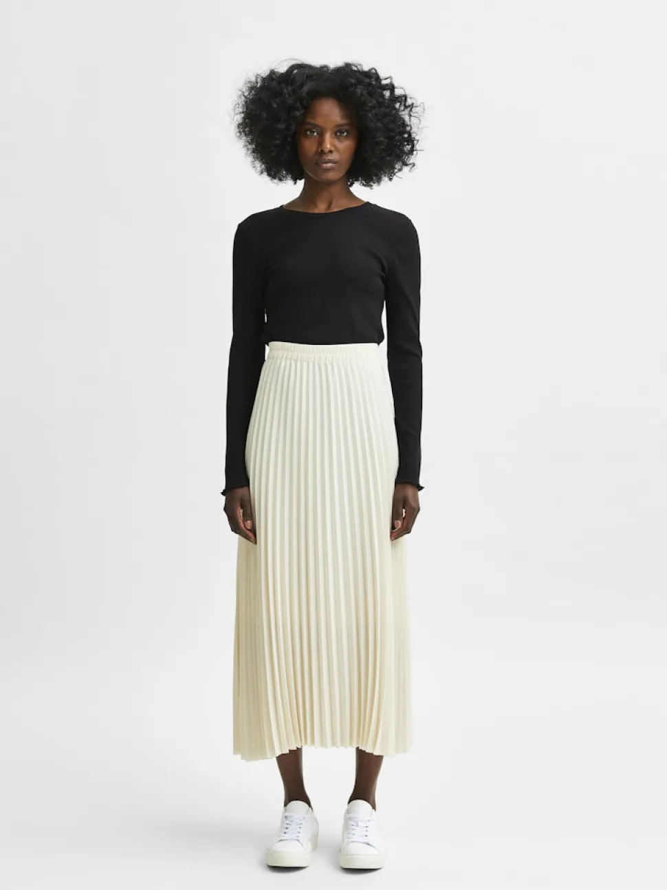 SLFALEXIS MW MIDI SKIRT B NOOS Birch