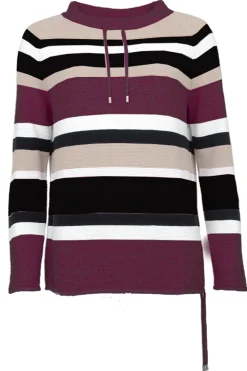 S.T.I naisten neule, MELINA STRIPE Vaaleanpunainen Rait