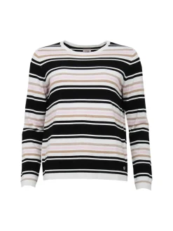 S.T.I naisten neulepusero Bess Stripe Knit, vaaleanpunainen raita