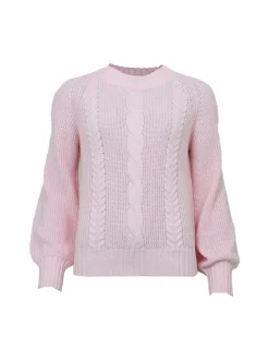 S.T.I naisten neulepusero, BETTE KNIT 60CM Vaaleanpunainen