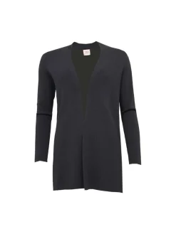 S.T.I Naisten Neuletakki MARGRETA CARDIGAN 76 CM Musta