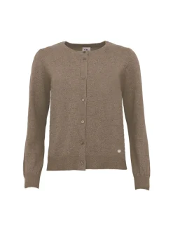 S.T.I naisten neuletakki, MANNA CARDIGAN 58CM Kaakaonruskea