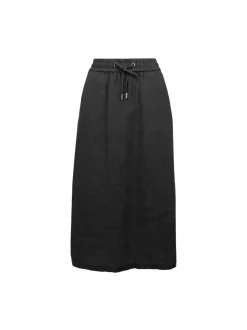 S.T.I naisten pellavahame, HELVI SKIRT 82CM Musta