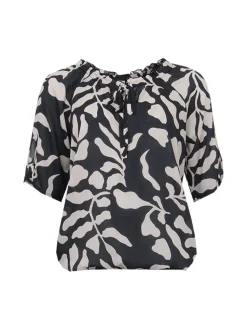 S.T.I naisten pusero, KADY BLOUSE 64CM Musta Kuosi