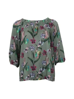 S.T.I naisten pusero, KALLIE BLOUSE Kuosi, Vihreä