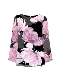 S.T.I naisten pusero, KARLY BLOUSE 66CM Musta Kuosi