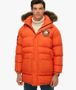 Superdry miesten parkatakki Everest Longline Baffled Parka, oranssi