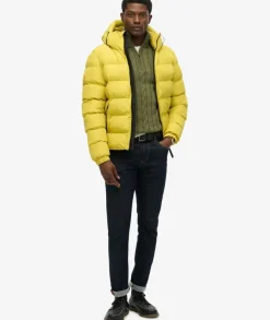 Superdry Miesten Talvitakki, Hooded Sports Puffer Jacket KELTAINEN