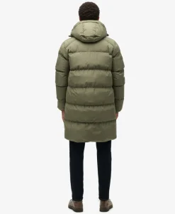 Superdry Miesten Toppatakki, Hooded Sports Puffer Mid Jkt Armeijanvihreä