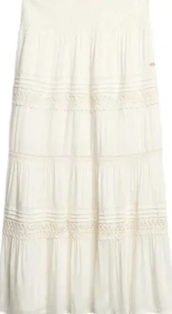 Superdry naisten hame, Ibiza Lace Mix Maxi Skirt Valkoinen